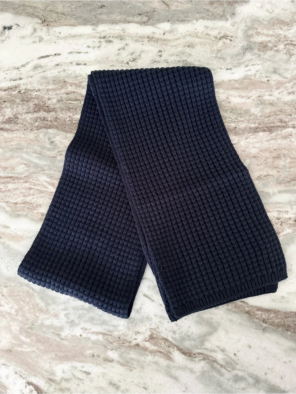 Navy Blue Men’s Classic Fall Knit Scarf